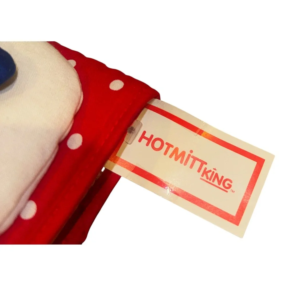 Hot Mitt King Mr Snowman Oven Mitt Red Polka Dot Christmas Holiday New With Tags
